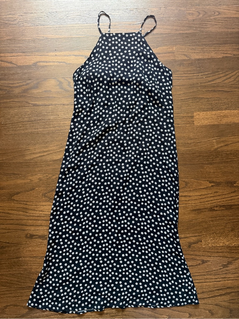 Reformation Black White Ditsy Floral Midi Dress Size 2 XS